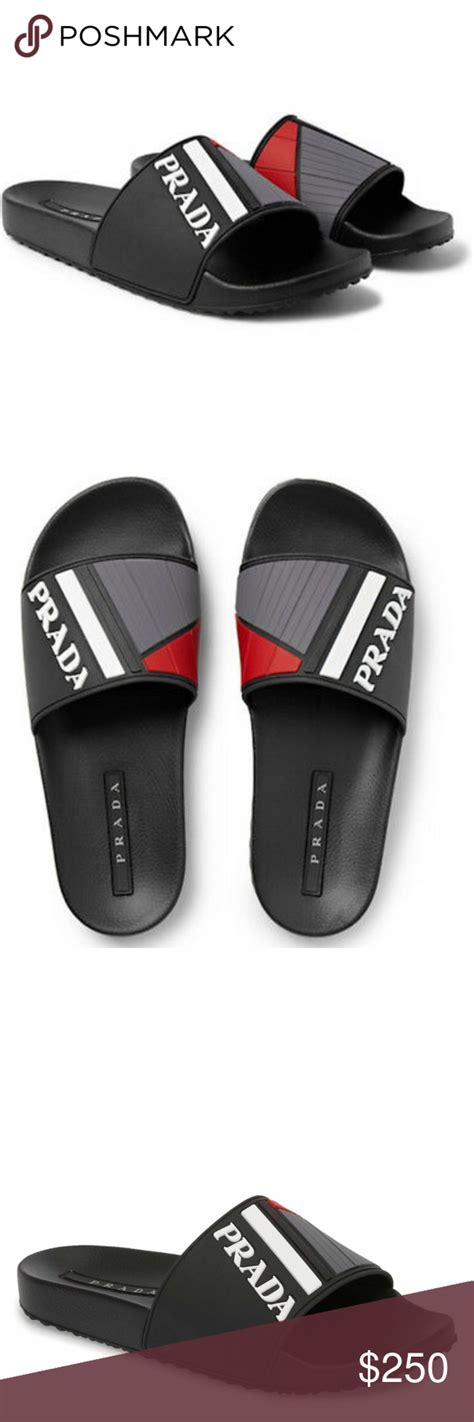 prada flip flops mens|prada rubber slides.